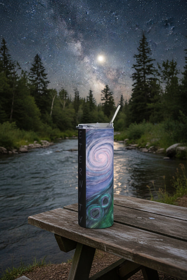 Stainless Steel Tumbler- Galaxy Yin Yang Art Eternity Balance, 20oz