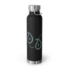 Black Insulated Water Bottle with Paisley design spelling PEACE