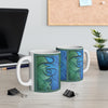 Awakening Art coffee Mug — Shades of Blue & Green Waves Ceramic 11oz
