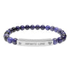 Engraved Natural Stone Beaded Bracelet — "INFINITE LOVE", Heart, Star