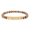 Engraved Natural Stone Beaded Bracelet — "INFINITE LOVE", Heart, Star
