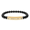 Engraved Natural Stone Beaded Bracelet — "INFINITE LOVE", Heart, Star