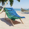 Awakening Wave Beach Towel — Blue-Green Abstract Surf Art