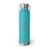 Turquoise Insulated Water Bottle with Paisley design spelling PEACE