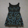 Black Sleeveless paisley Skater Dress designed with inspiration words love, peace, faith, destiny, eternity.