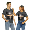 Floating - Short Sleeve Tee- Poem on Ocean Sunset Images on Both Sides