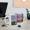 Wondering By The Lake -11oz Mug, Inspiring Saying on Lake Sunset Photo