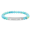 Engraved Natural Stone Beaded Bracelet — "INFINITE LOVE", Heart, Star