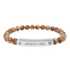 Engraved Natural Stone Beaded Bracelet — "INFINITE LOVE", Heart, Star