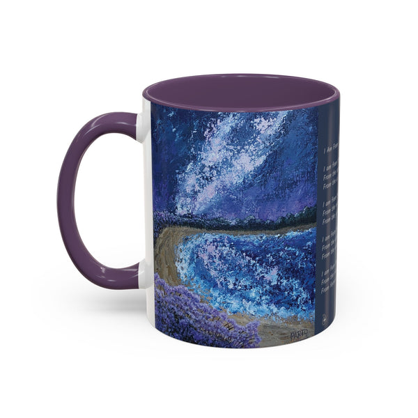 I Am From Poem and Scenic Art Mug (Milky Way Galaxy & Sunrise Beach)