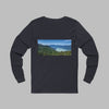 Living In Amazement - Long Sleeve Tee with Poetry on Lake Scene