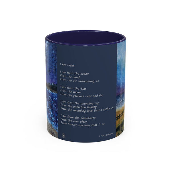 I Am From Poem and Scenic Art Mug (Milky Way Galaxy & Sunrise Beach)