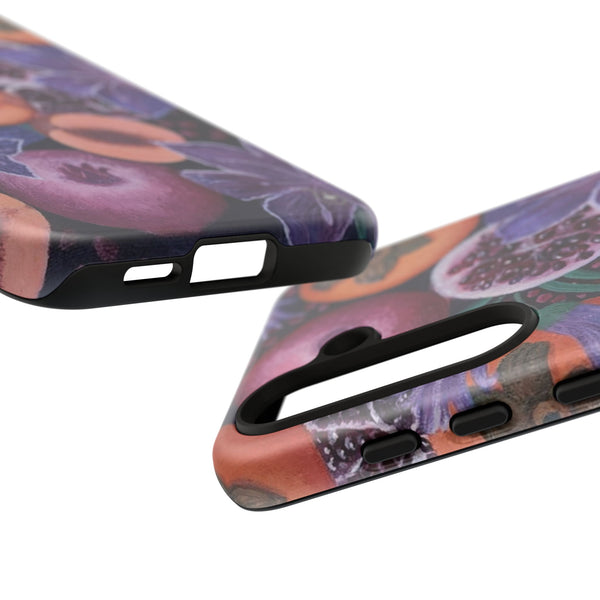 Artistic Phone Case - Painting of Fruits and Purple Lily Flowers