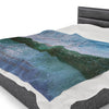 Wondering By The Lake - Velveteen Blanket with Mossy Lake Painting