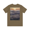 Floating - Short Sleeve Tee- Poem on Ocean Sunset Images on Each Side