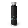 Black Insulated Water Bottle Paisley design with words Eternity, Faith, and Destiny