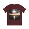 Floating - Short Sleeve Tee- Poem on Ocean Sunset Images on Each Side