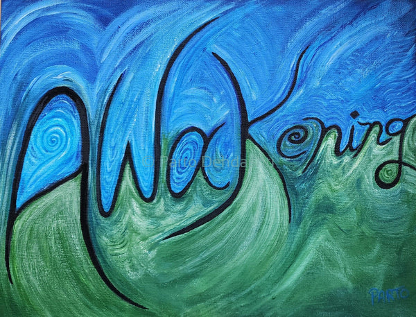 Painting - Awakening in Script Font with Reflections