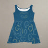 Sleeveless paisley Skater Dress designed with inspiration words love, peace, faith, destiny, eternity.