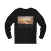 Long sleeve shirt with logo, poem, and beautiful sunset and tree photo