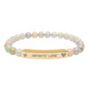 Engraved Natural Stone Beaded Bracelet — "INFINITE LOVE", Heart, Star