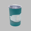 Insulated turquoise tumbler with poem to come in and unfold.