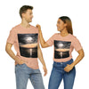 Floating - Short Sleeve Tee- Poem on Ocean Sunset Images on Both Sides