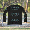 Black paisley long sleeve shirt designed with inspiration words love, peace, faith, destiny, eternity.