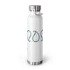 White Insulated Water Bottle Paisley design with words Eternity, Faith, and Destiny