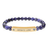 Engraved Natural Stone Beaded Bracelet — "INFINITE LOVE", Heart, Star