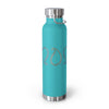 Turquoise Insulated Water Bottle Paisley design with words Eternity, Faith, and Destiny