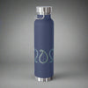 Blue Insulated Water Bottle Paisley design with words Eternity, Faith, and Destiny