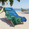 Awakening Wave Beach Towel — Blue-Green Abstract Surf Art