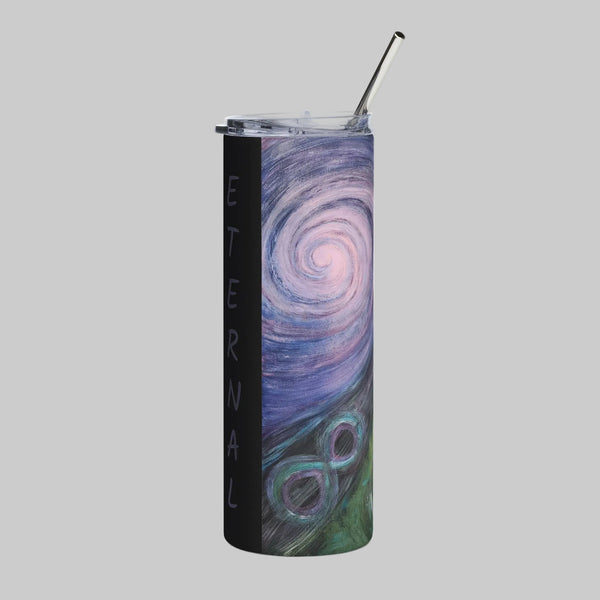 Stainless Steel Tumbler- Galaxy Yin Yang Art Eternal Harmony, 20oz