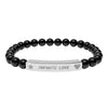 Engraved Natural Stone Beaded Bracelet — "INFINITE LOVE", Heart, Star