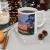 Wondering By The Lake -11oz Mug, Inspiring Saying on Lake Sunset Photo