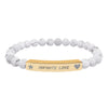 Engraved Natural Stone Beaded Bracelet — "INFINITE LOVE", Heart, Star