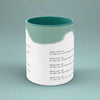 Mug with poem, cyan green color inside