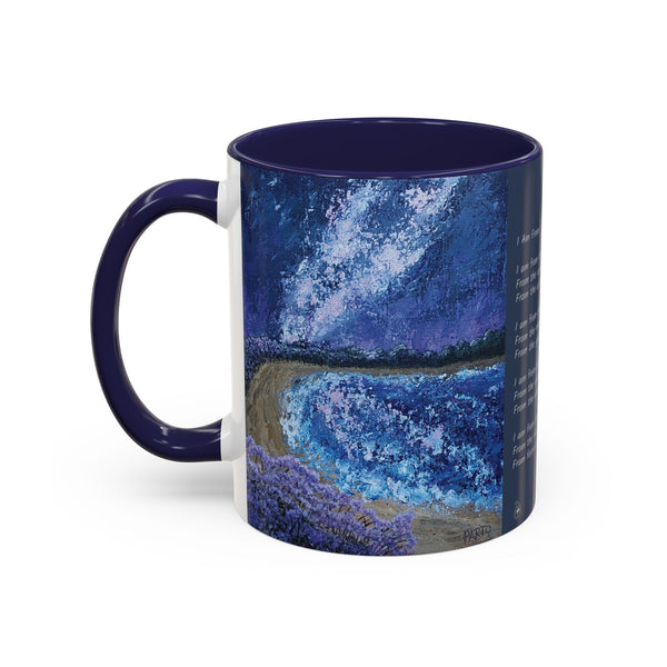 I Am From Poem and Scenic Art Mug (Milky Way Galaxy & Sunrise Beach)