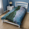 Wondering By The Lake - Velveteen Blanket with Mossy Lake Painting