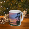 Wondering By The Lake -11oz Mug, Inspiring Saying on Lake Sunset Photo