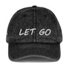 Let Go - Embroidered Vintage Cotton Twill Cap with Inspiring Words